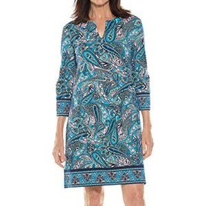 Coolibar UPF 50+ Sun Protectant Tunic Dress Swim Coverup 3/4‎ Sleeve Size XL